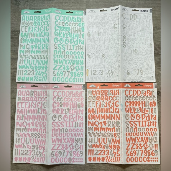 Lot of partial used sticker and alphabet sheets for journaling crafts Doodlebug - Picture 2 of 4